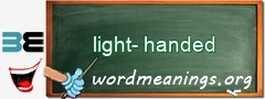 WordMeaning blackboard for light-handed